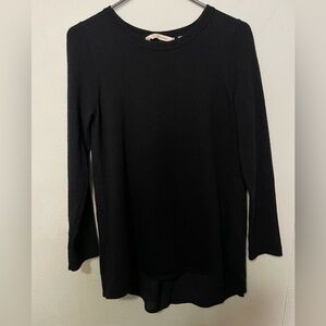 Soft Surroundings Elegant Black Long Sleeve Top